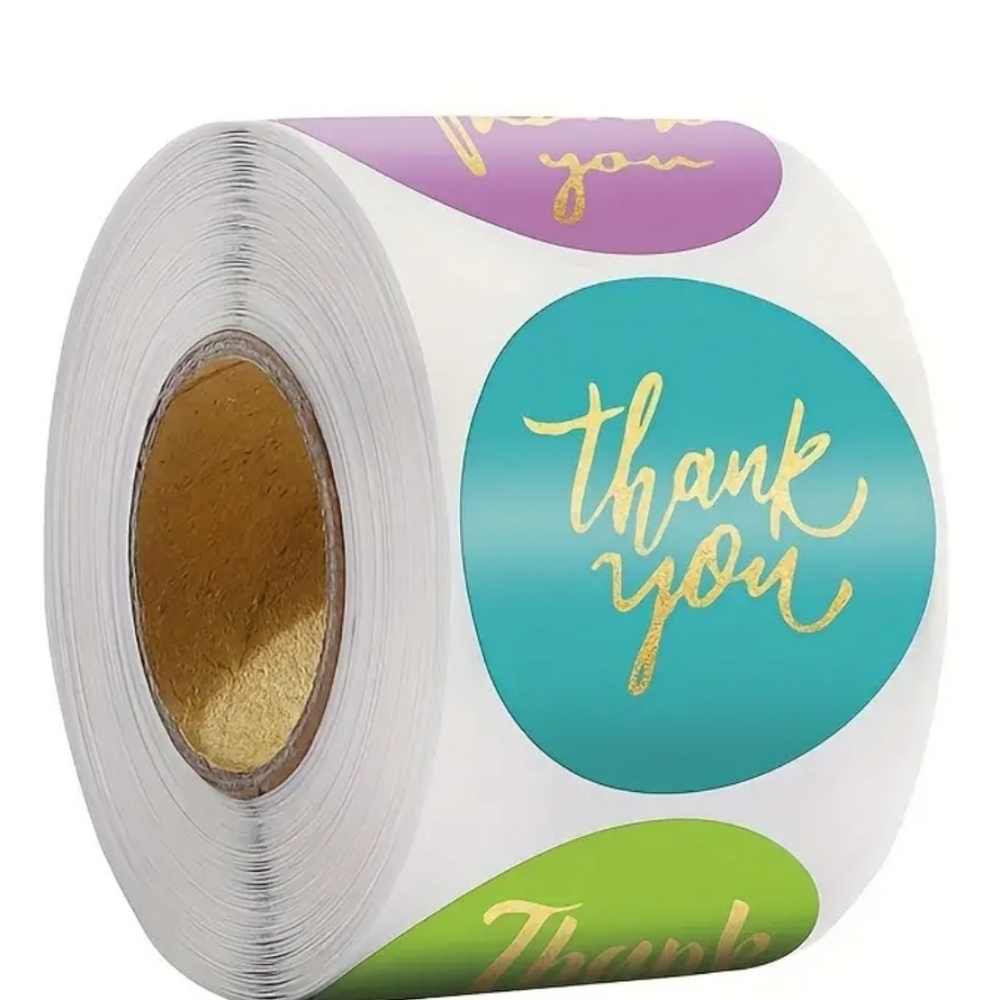 500pcs "Thank You" Stickers - Assorted Designs New